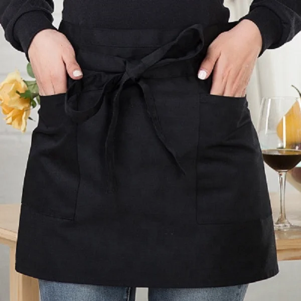 Hot Sale Hotel Coffee Shop Waiter Waist Apron Housework Essential Antifouling Comfortable Half Apron