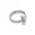 Ring Latest Fashion Korean Jewelry Half Circle Triple Row Diamond Ring