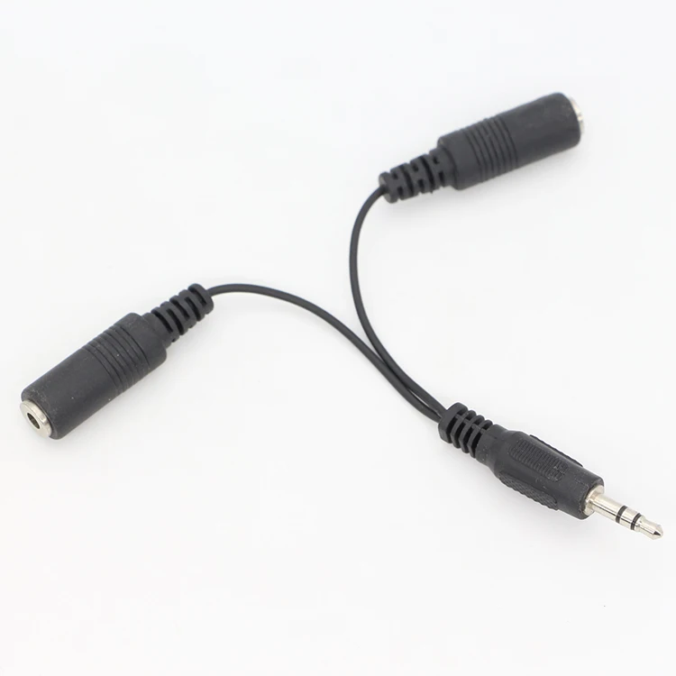 OEM 3.5mm 1male 2 Female Y Splitter Headphone Jack Mic Pc Audio Aux TRS Splitter Adapter Cable