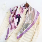 100% Cheap 70*70cm Satin Hijab Headband Head Scarves 100% Silk Scarf