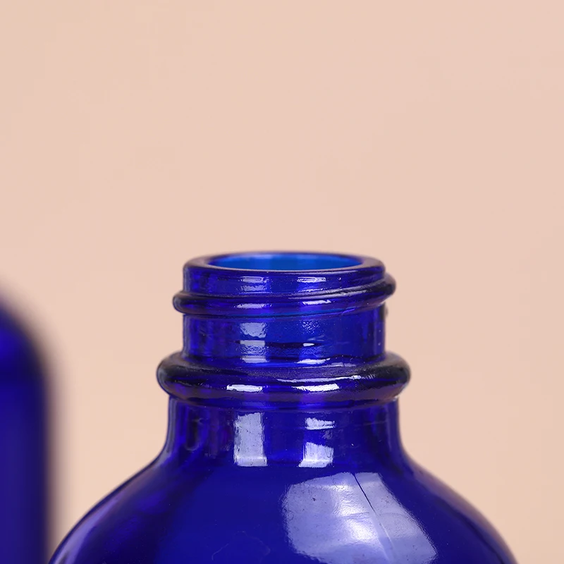 Empty 4oz Cobalt Blue Color Boston Round Glass Dropper Bottle Spray Pump Bottle With Polycone Lid For Oil Syrup Medicine 120ml