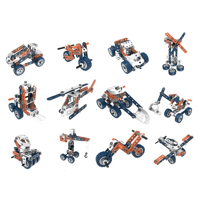 152pcs new stem building blocks  diy assembled airplane car model toy for kid