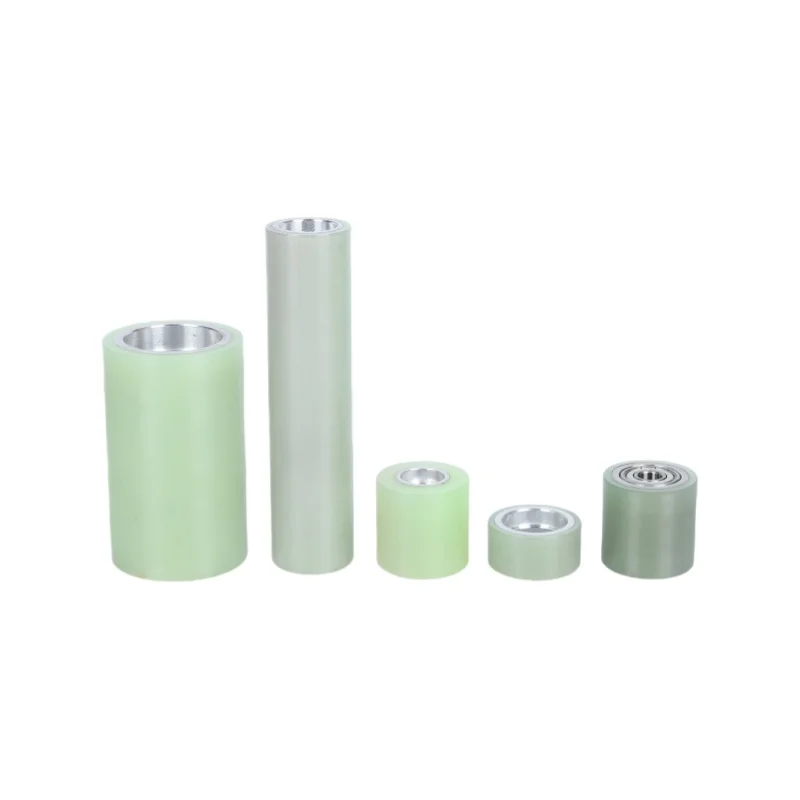 product precision pu rollers with rubber coating cutting service for packaging machinery conveyor system polyurethane rubber wheel-7
