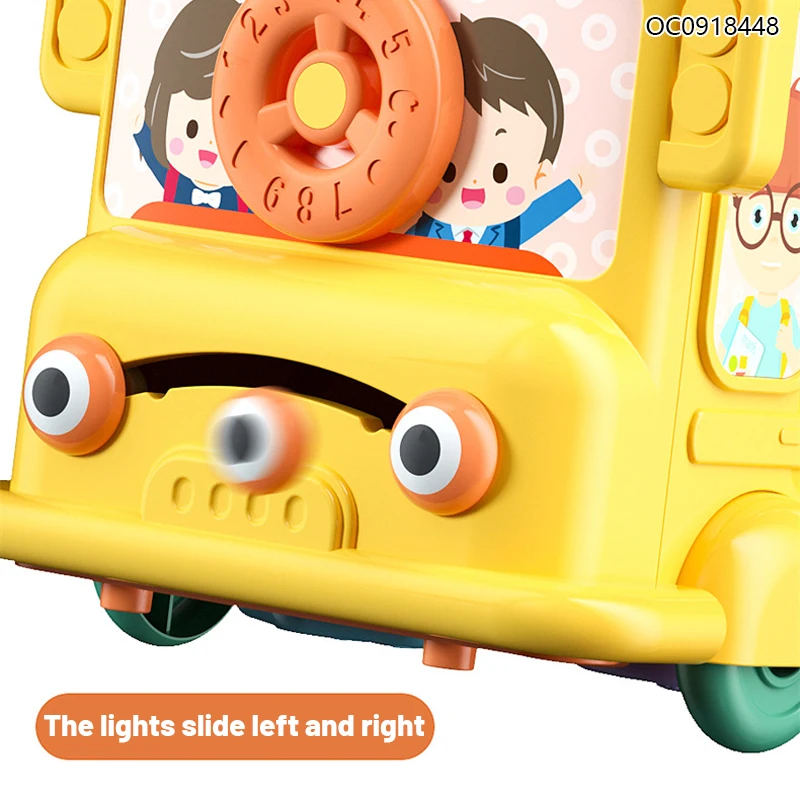 Multifunctional baby enlightenment plastic toy musical buses games for babies montessori