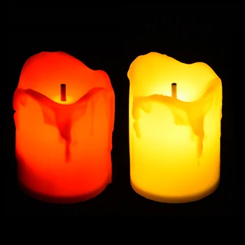 IShine Beautiful Latest Tealight Candle Flickering Tear Led Flameless Pillar Candles In Cream Dripping Led Candles