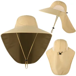 Outdoor large rim fisherman's hat neck mask fishing sunscreen hat