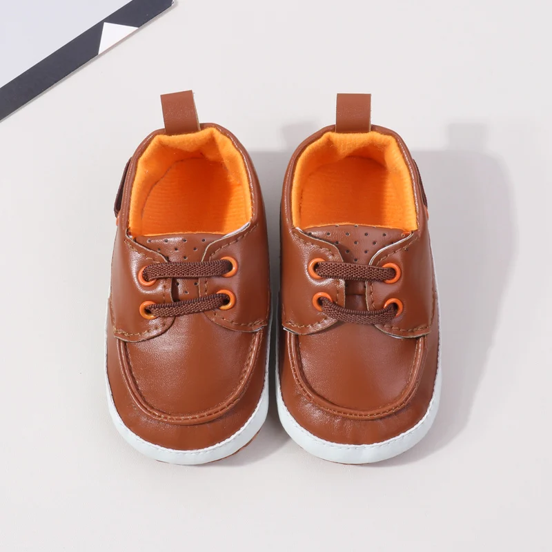 Ashional PU Baby Dress Shoes for Boys Spring Season Sprint Autumn Lightweight Breathable Anti-Slip Solid Pattern factory