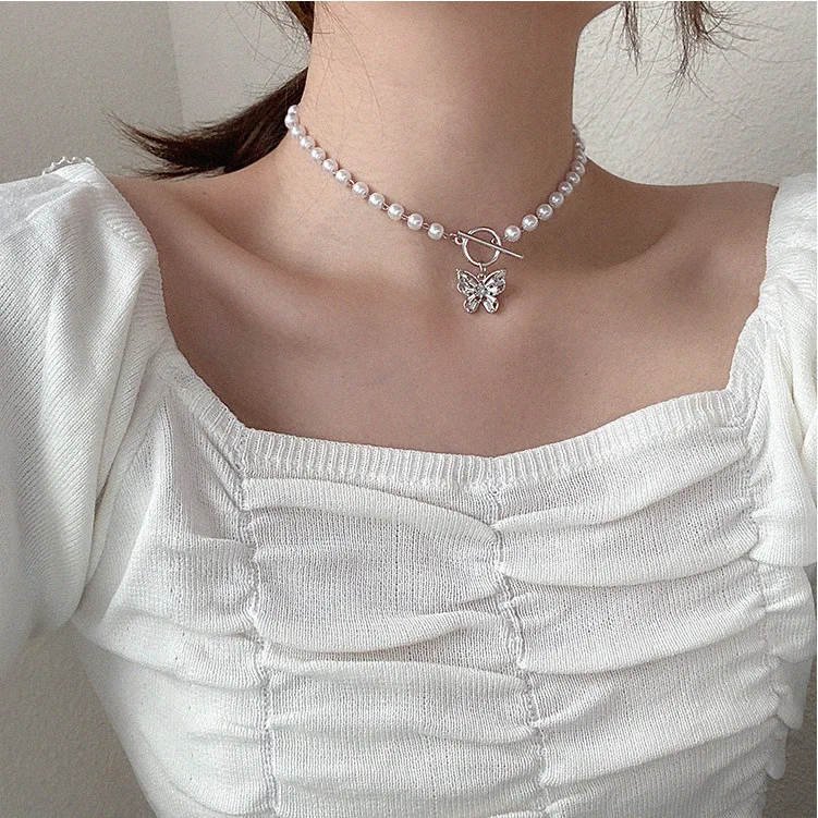 simple pearl choker necklace