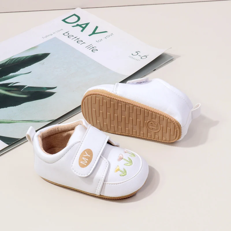 Wholesale Hook&loop Design Baby Toddler Walking Shoes Ant-slip TPR Outsole Baby Walking Shoees factory