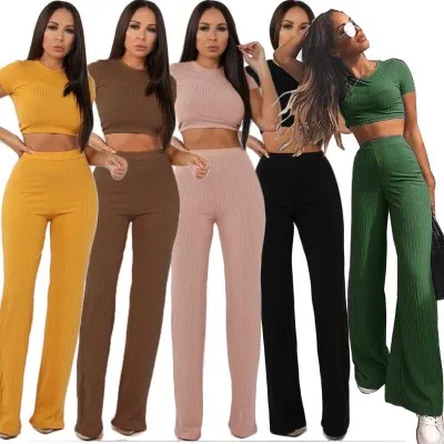 Último Otoño Invierno Moda Para Mujer Slim Fit Blusa Y Ancho De La Pierna  Pantalones Costilla Kint 2 Piezas Ropa De Las Mujeres - Buy Costilla Kint 2  Piezas Ropa De Las