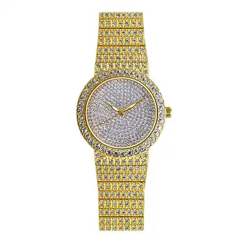 Cheap Gift Hip Hop fashion Luxury Zircon Stone Elegant Iced Out Ladies Wrist Watches Watch Band Jewelry Digital Women Quartz Wat