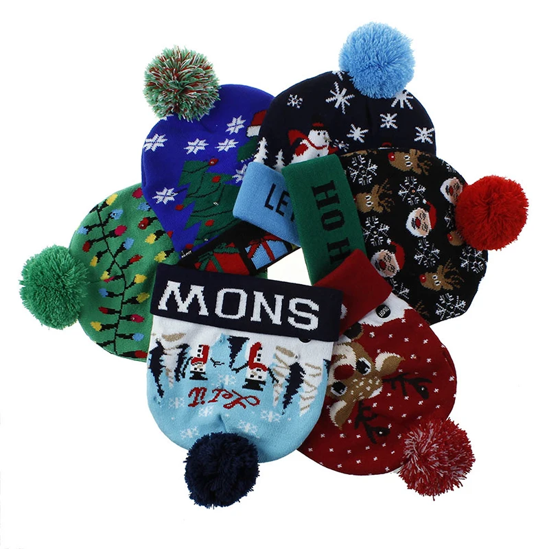 light up christmas bobble hat