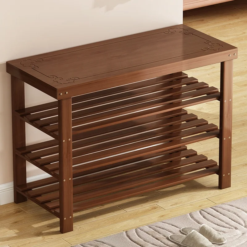 Shoe rack Household solid Wood economy simple Shoe Cabinet door multi-layer dustproof shoe stool contracted Modern