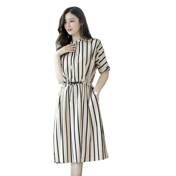 Wholesale Fashion Cheap Dresses Korean Spring&Summer Long Women's Dress Short Sleeve Dress