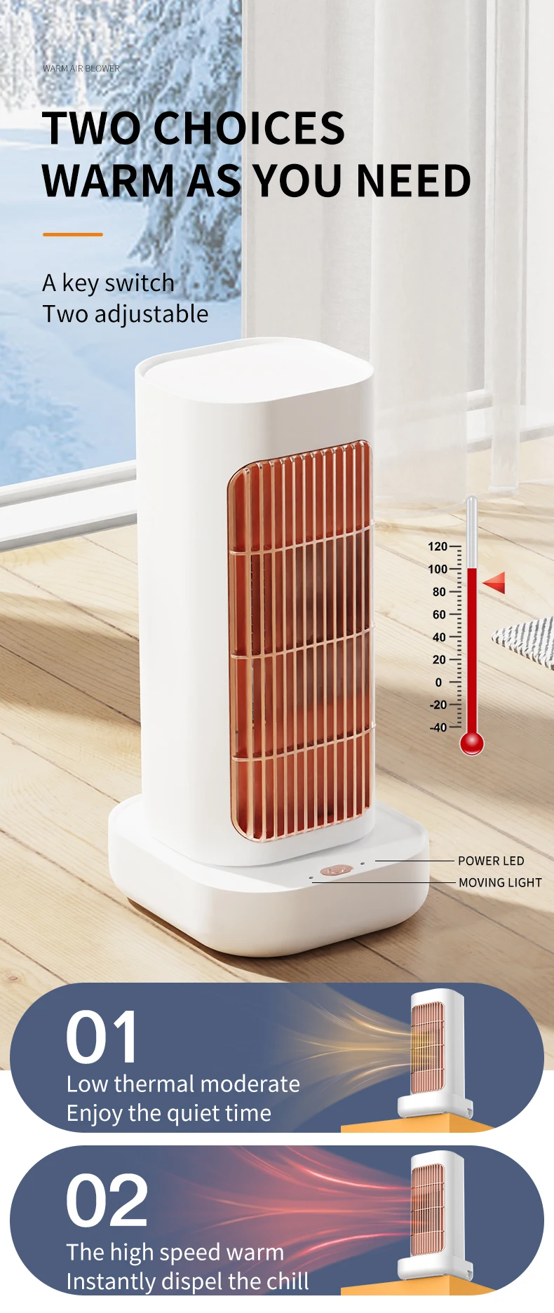 Mini Air Conditioner, Portable, 1200W, PTC - detail 12