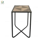Metal Side Table Industrial Style Wood And Metal Top Side End Coffee Table
