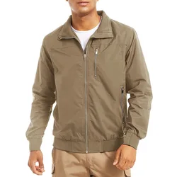 Customized Top Quality Summer Casual Sport Baseball Thin Outerwear Jacket For Men, Navy Khaki Jacket OEM Manufacture