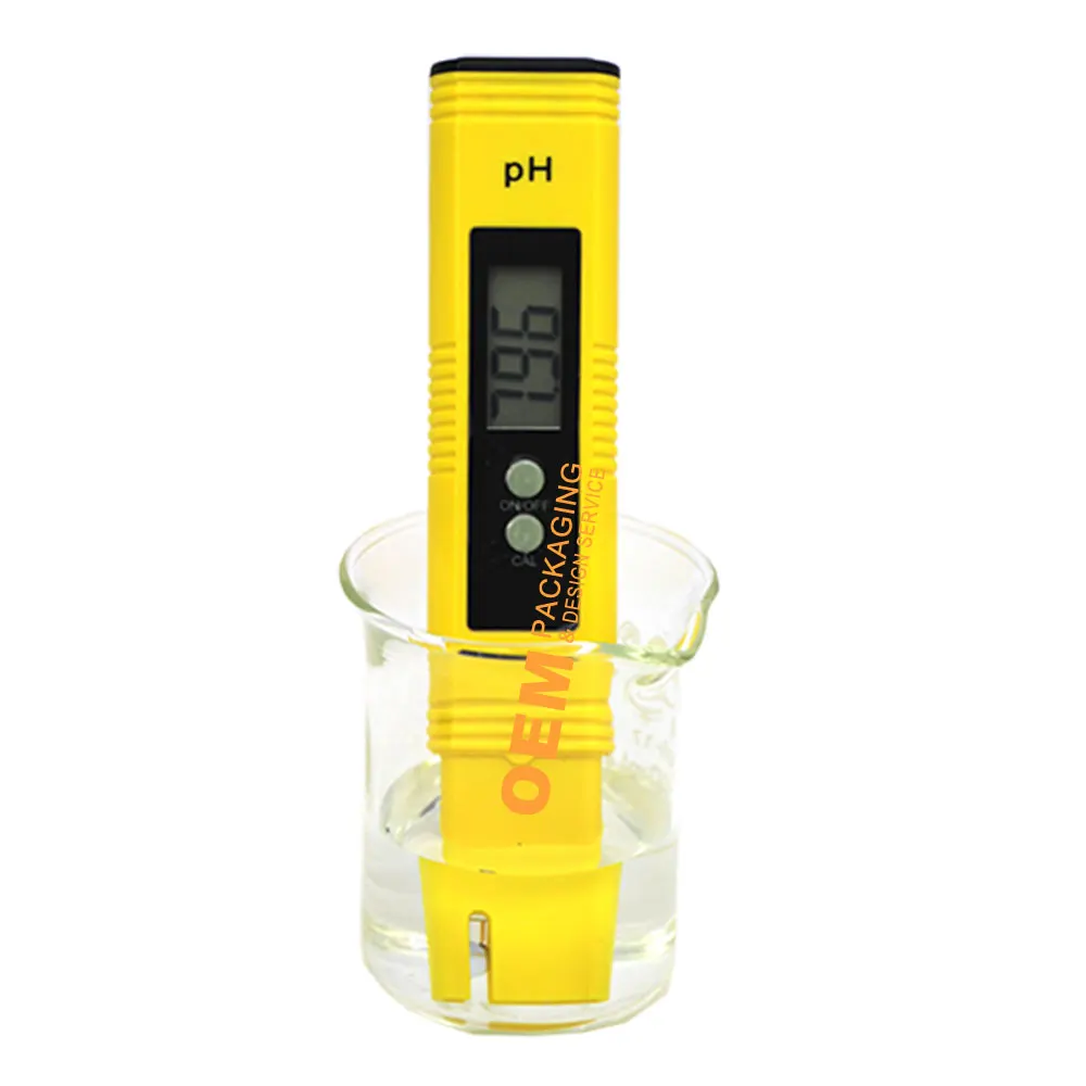 Portable Digital LCD Pen Monitor Acquario Pool Water Wine Urine PH Meter Tester Giallo Yellow 