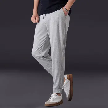 PT035 Wholesale Custom Breathable Slacks Pants Mens Anti-Shrink Cotton Sweat Jogger Pants For Men