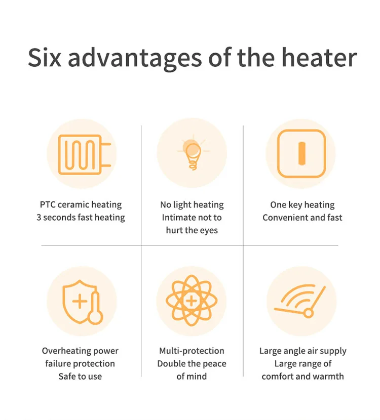 Lightweight Portable Heater, 500 W, Plastic - detail 4