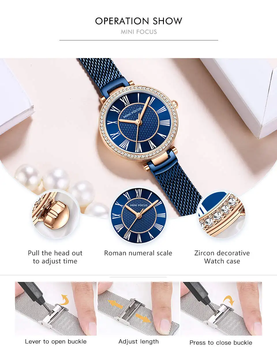 Mini Focus 0424L Minimal Women Quartz Wristwatch 3ATM Waterproof