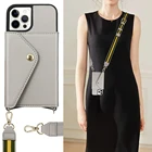 Premium Leather Full Wrapped Style Cross-body Phone Case With Card Wallet For IPhone 11