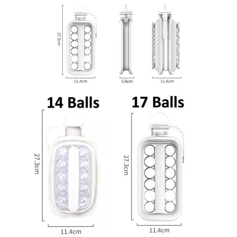 2023 New Ice Ball Mold Fashion 2in1 Ice Kitchen Cube Maker Water