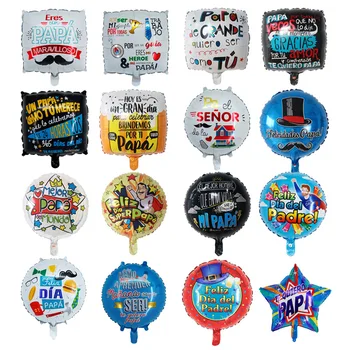 18 Inch Happy Father's day Feliz Dia Papa Dad Spanish Foil helium Balloons padre Globos For Party Decoration
