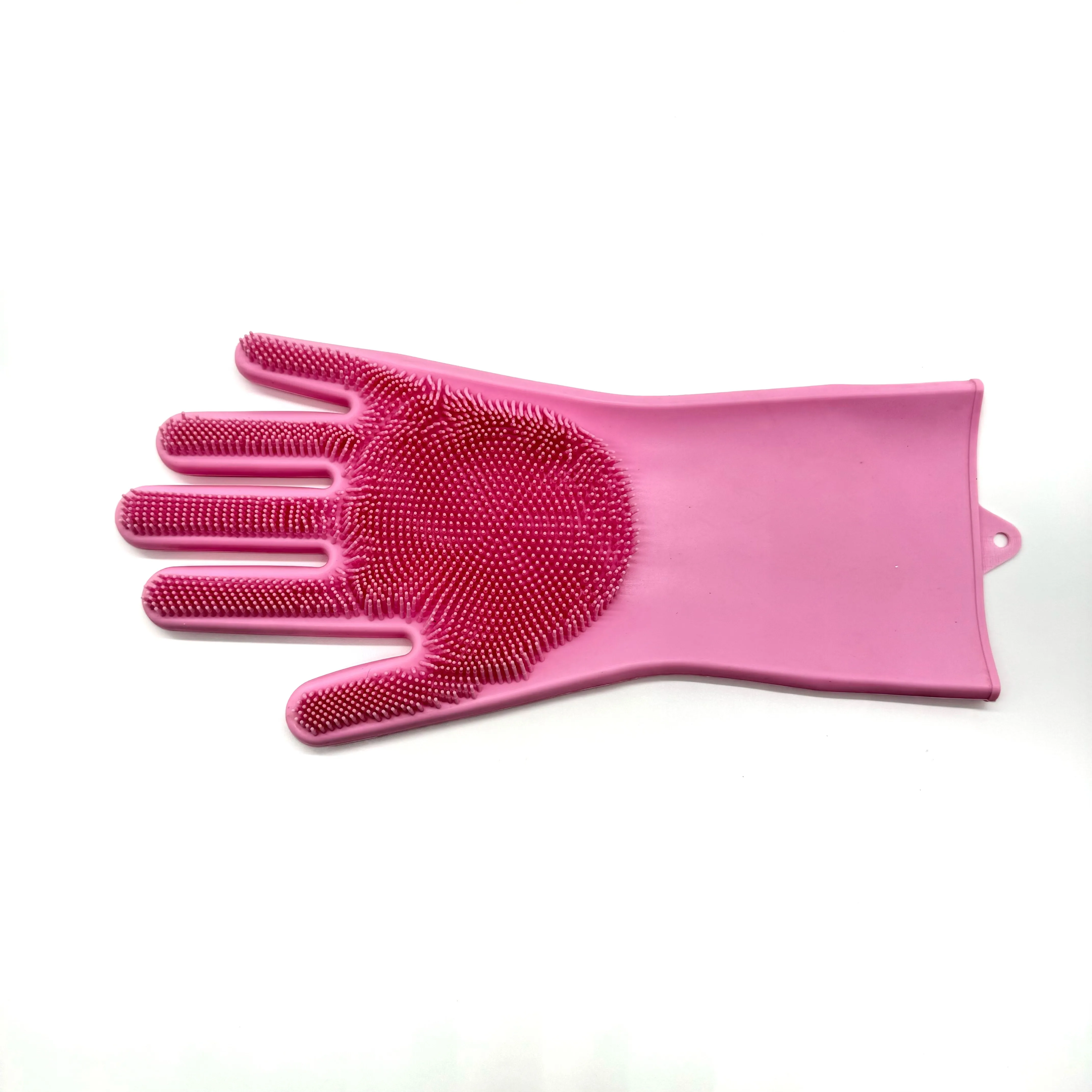Reusable Medium Thickness Silicone Scrubber Gloves Cleaning Brush Heat Resistant Wash Dish Gloves manufacture