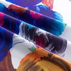 Custom Stretch Polyester Print Fabric Custom OEM 100% Polyester Stretch Abstract Satin Printed Fabric For Dress