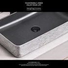 Bathroom Black Basin Modern Sanitary Ware Bathroom Rectangular Matte Black Ceramic Sink Countertop Hand Wash Art Basin
