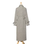 Coat Down Coat New Arrival Clothes Design Winter Coat Women Grid Cloth Wool Long Jacket