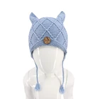 Baby Knitted Kid Children Baby Baby Caps Winter Newborn Bunny Ear Beanie With Ponytail Hole