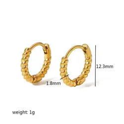 Fashion Jewelry 18K gold plated stainless steel huggie twists punk gold dangle earrings