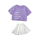 Girl Clothing Children 's Pure Cotton Cord Short Sleeve White Skirt Girl Clothing