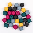 Wood Beads DIANJIN Diy Craft Colored Octagonal Wood Beads Wooden Beads