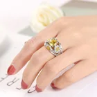 Rings Gemstone Wholesale Women Accessories Rings Charm Gemstone Crystal Sunflower Zircon Rings Jewelry Women