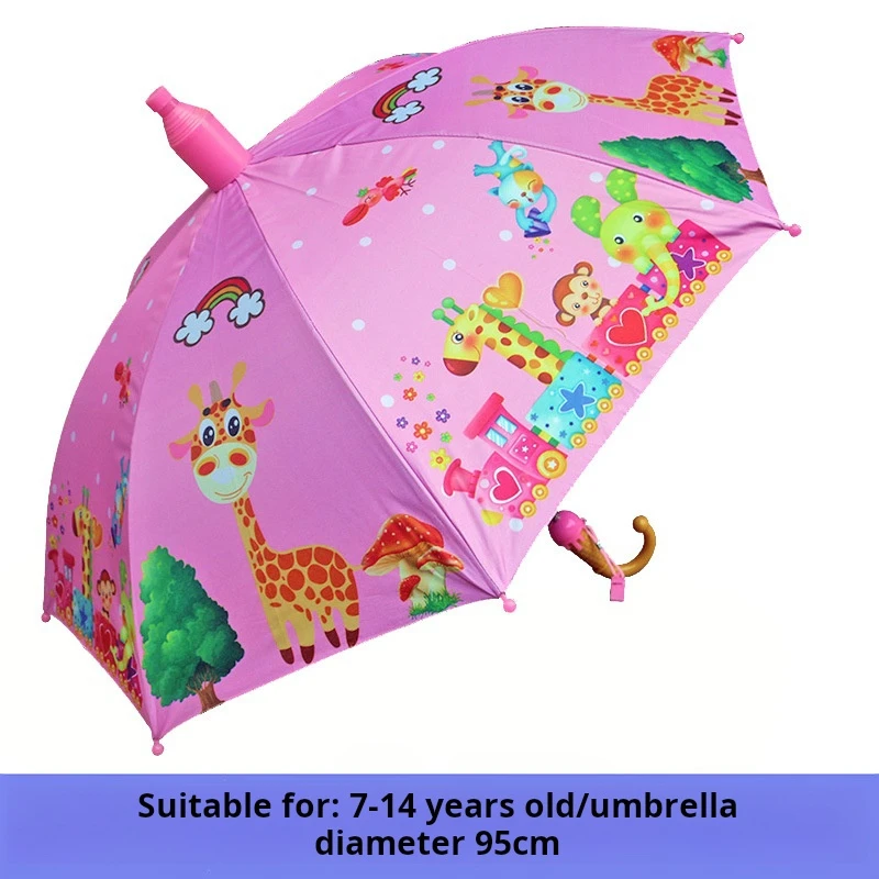 DD2729 Animal Cartoon Girls Umbrella with Waterproof Sleeve Baby Boys Girls Sun Rain Kids Umbrella for 2-14 years