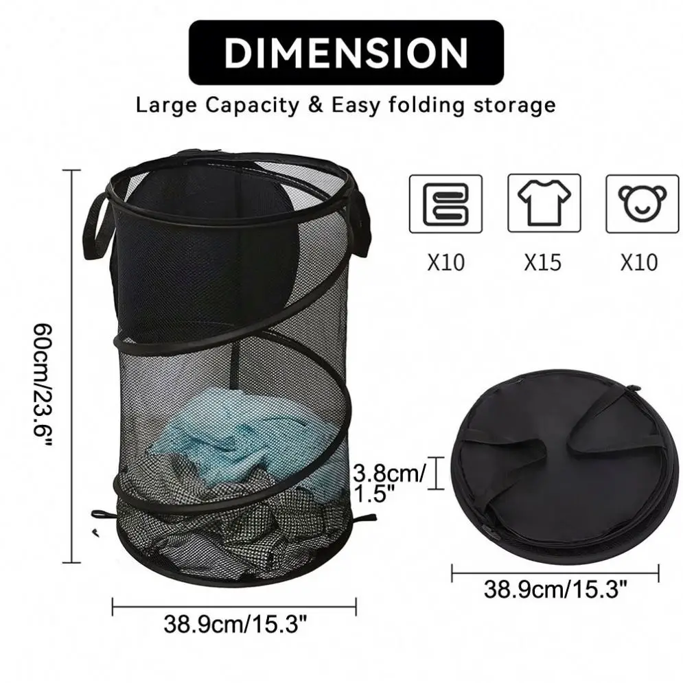 Popular Welcomed Customized Color Elastic foldable MESH Basket with Lids covered
