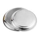 Plate Tray Stainless Steel Round Plate Tray Food Grade Mirror Polishing Catering Metal Dinner Plate Dish