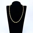 Chain Jewelry Wholesale 14K Gold Plated Twisted Chain Rope Necklace With Leaf Charm Necklace Jewelry