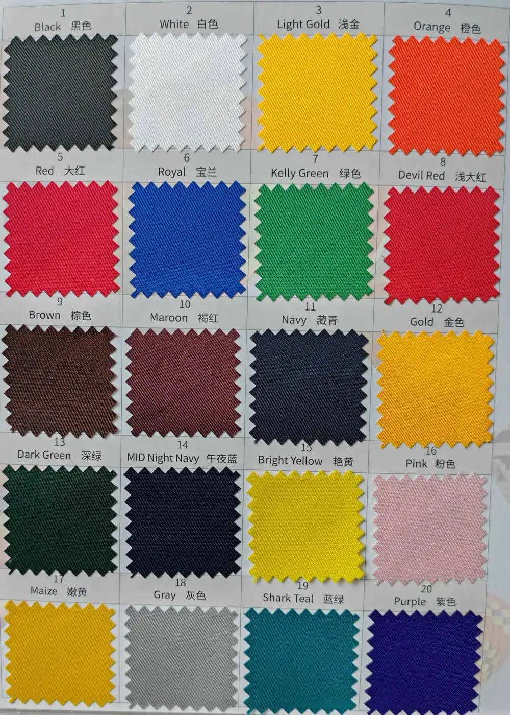 Tackle Twill color 1-20