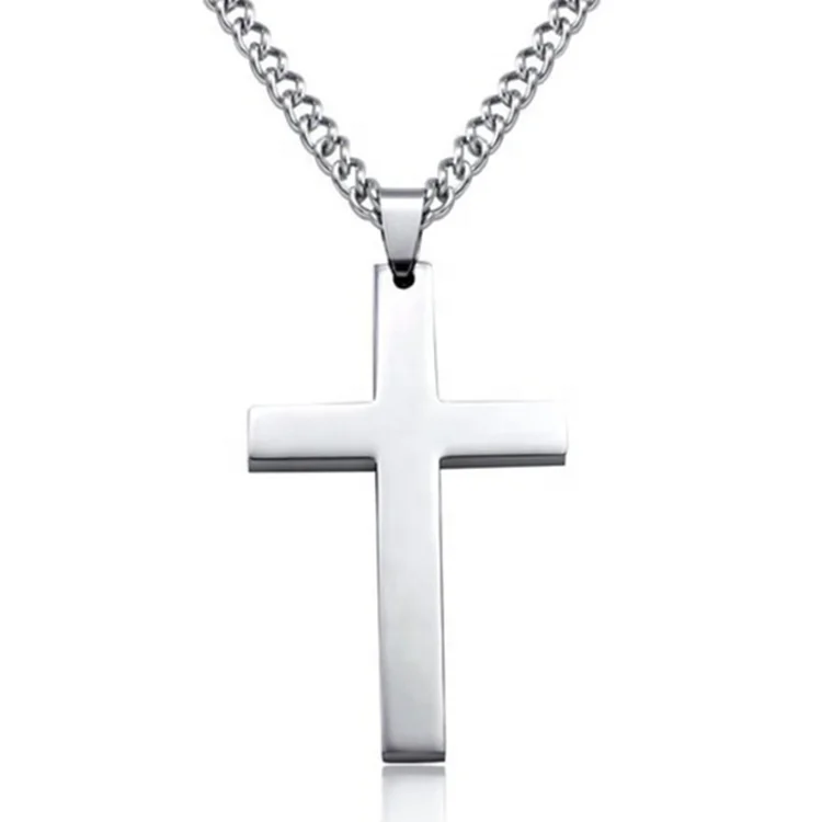 Cross Necklace Plated Gold Silver Black 