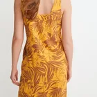 Print Dress Dress MGOO Latest Design Linen Blend Square Neck Long Fit With Pattern Allover Print Flower Print Dress