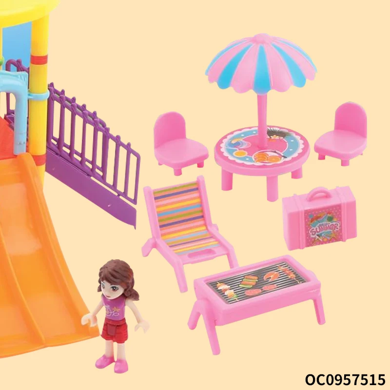 Simulation garden toys set plastic playground toys dolls for girls with accessories