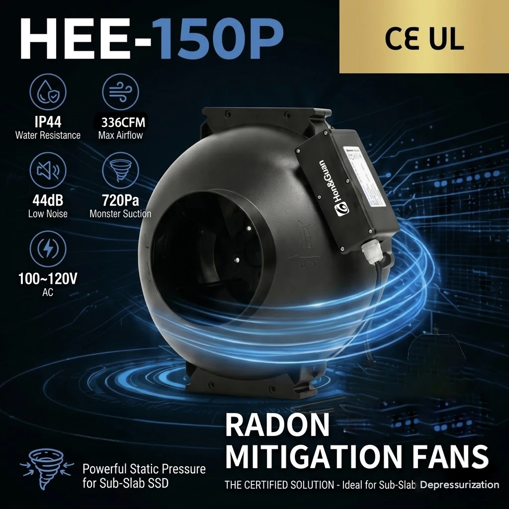 Centrifugal Radon Fan, 100mm, 220-240V, Corded Electric - detail 22
