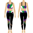 Bra Rhinestone NORMZL Cheerleading Bra And Leggings Rhinestone Black Cheer Practice Wear
