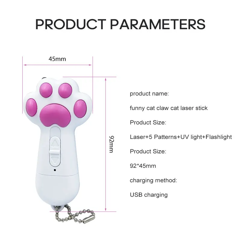 Popular Cat Laser Toy With UV Flashlight Light Funny Style Plastic Sustainable Pet Toy