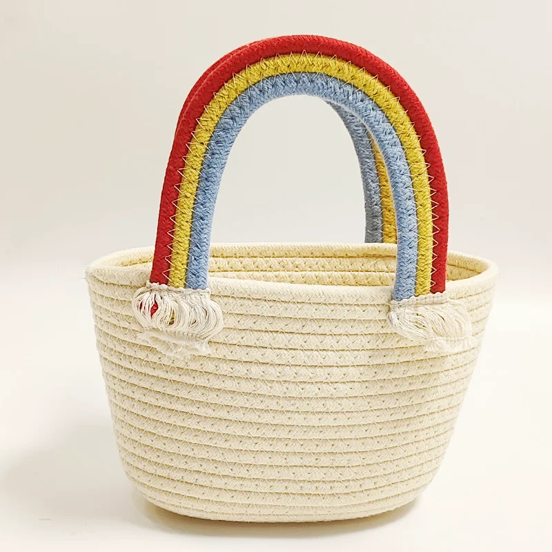 HUAYI  Cotton rope braided color customized Hand-woven bag