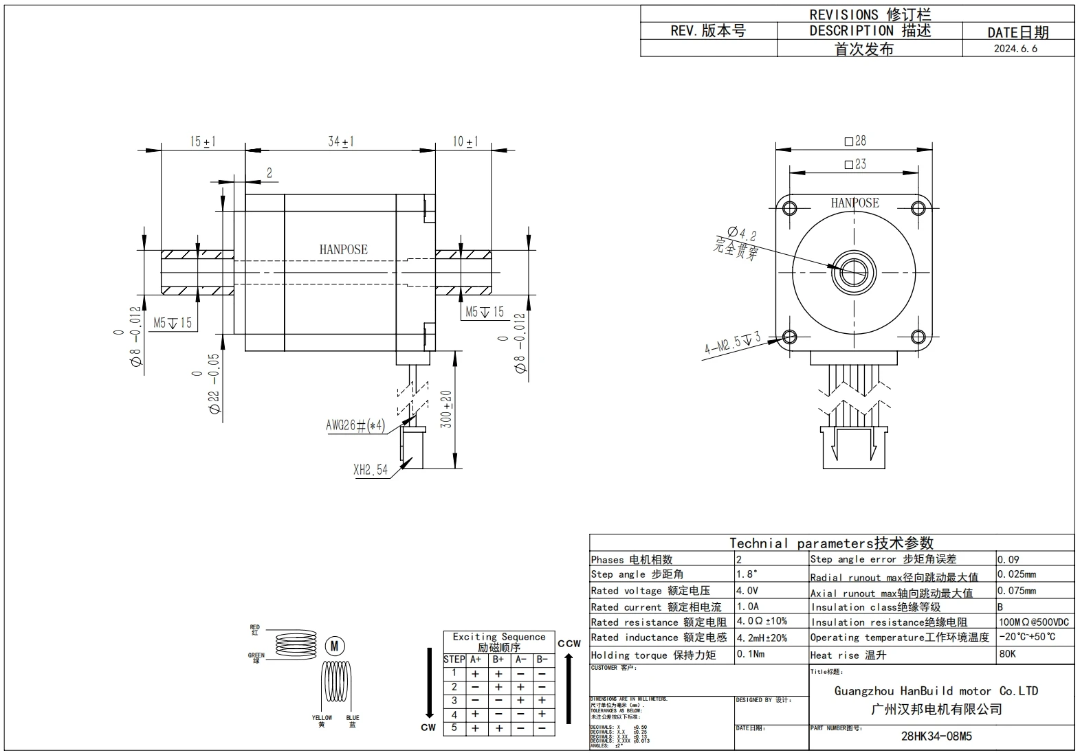 product hanpose nema 34 08a dual axis stepper motor 28hk34 28hk40 28hk50 18 degrees 2 phase stepper motor-2